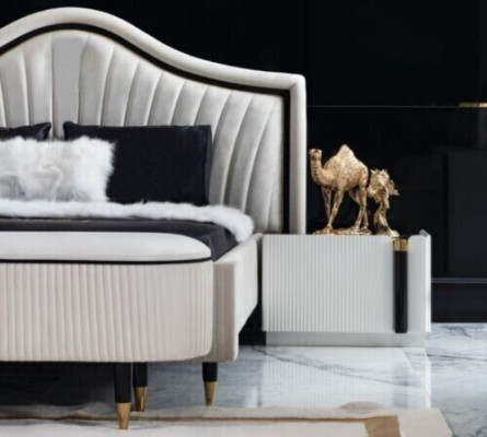 Set van 3 delen Slaapkamermeubilair Bed 2x Nachtkastje Stijl Italiaanse Meubels Nieuw
