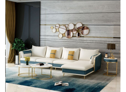 Woonlandschap L-vorm hoekbank bank ontwerp gestoffeerde bankstel sofa hoek nieuw