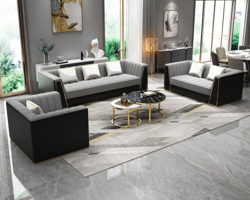 Bankstel 3 2 1-zits set Designbank Bekleding Banken Bank Modern