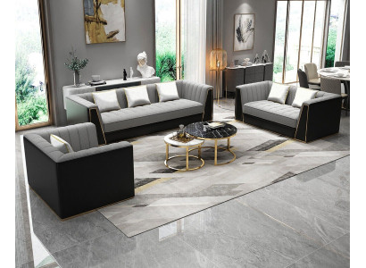 Bankstel 3 2 1-zits set Designbank Bekleding Banken Bank Modern