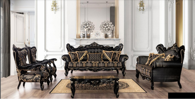 Luxury set van 5 delen Bankstel 3 + 3 + 1 + 1 Zitbank Salontafel Bank Fauteuil Banken