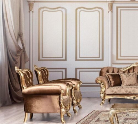 Ohrensessel Stoel Barok Design Gestoffeerde Bank Bank Chesterfield Textiel Zitplaats Nieuw
