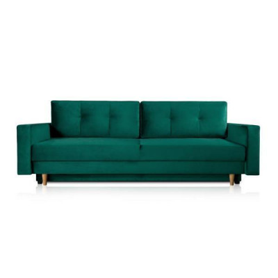 Functionele en mega comfortabele 3-zits slaapbank in luxueus groen.
