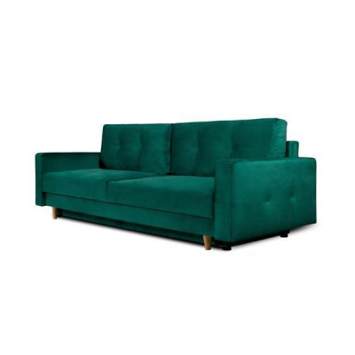 Functionele en mega comfortabele 3-zits slaapbank in luxueus groen.