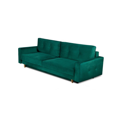 Functionele en mega comfortabele 3-zits slaapbank in luxueus groen.