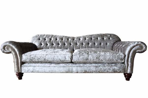 Chesterfield bank van textiel fluweel stof bank meubelontwerp 3-zits paars