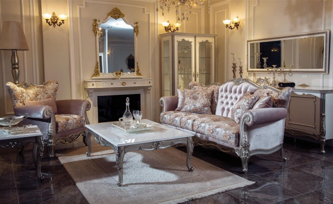 Rosa Bank Beklede Bank Banken 3 Zitplaatsen Driepersoons Stoffen Bank Barok Rococo 