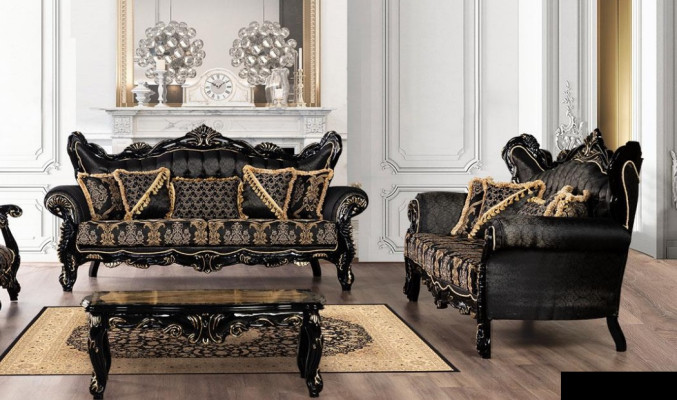Sofaset 3+3 zitsbank bank fauteuil banken luxueuze set van polyester stof nieuw.