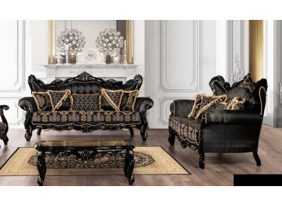 Sofaset 3+3 zitsbank bank fauteuil banken luxueuze set van polyester stof nieuw.