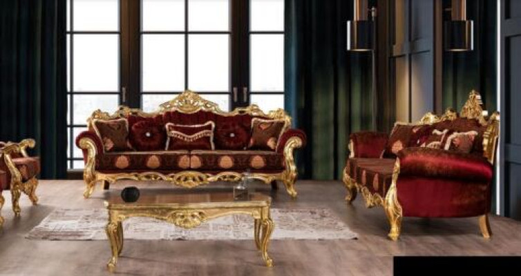 Sofaset 3+3 zits Luxe set Driepersoonsbank Stoffen barokgroep