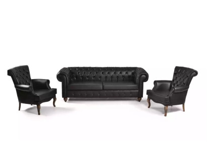 Zwarte Chesterfield bankstel Complete kantoorinrichting Moderne meubels