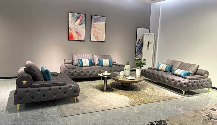 Bank 3-zits meubels leer driezitter bankstellen woonkamer stijl 3-zits Chesterfield