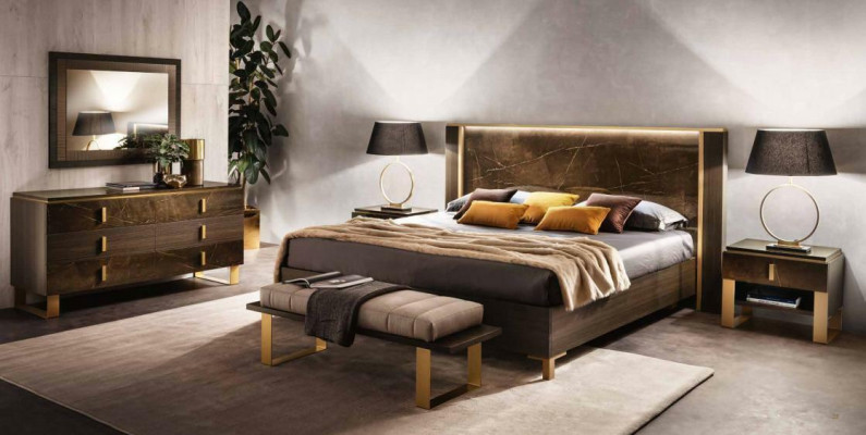 Bed - nachtkastje - commode 4-delige slaapkamerset decorontwerp modern luxe