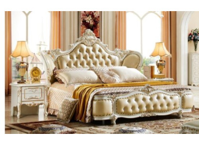 Slaapkamer set Bed Nachtkastje Chesterfield Barok Rococo 3-delige houten