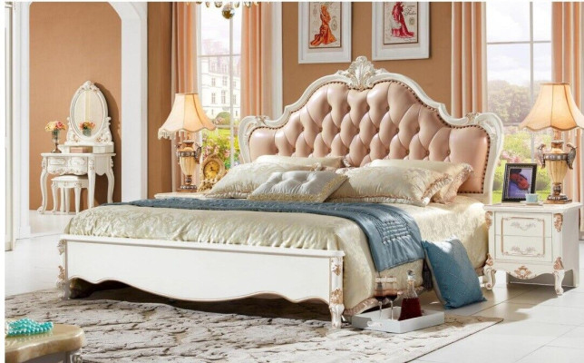 Koninklijk Chesterfield bed Slaapkamermeubilair Bedden 180x200 Leer