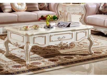 Koninklijke salontafel 130x73 tafel bank bijzettafel tafels wit hout