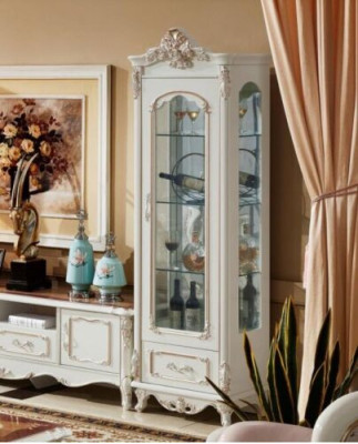 Vitrine Houten enkele vitrines Glazen kasten Meubels Art deco Wit