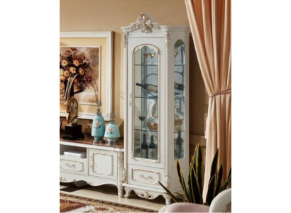 Vitrine Houten enkele vitrines Glazen kasten Meubels Art deco Wit