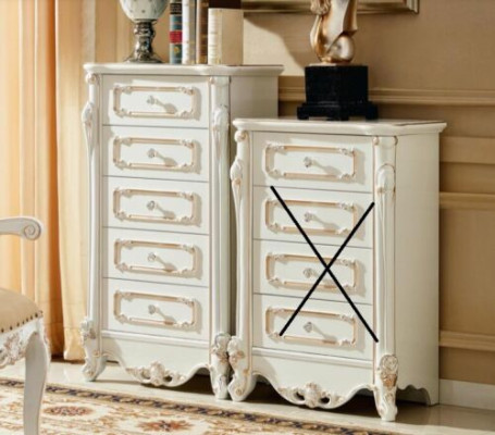 Ladenkast met laden dressoir Ladenkasten Houten hoge kast Sideboard