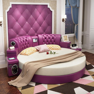 Rond kingsize bed Ronde bedden Multifunctioneel hotelbekleding Led-rek