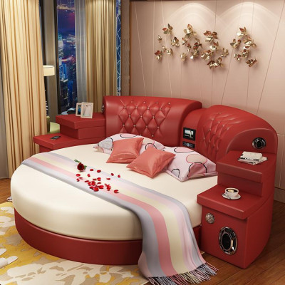 Rond kingsize bed Ronde bedden Multifunctioneel hotelbekleding Led-rek