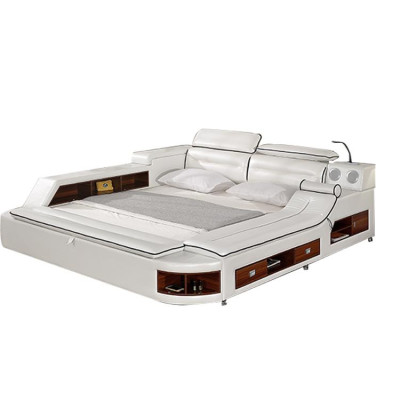 Multifunctioneel bed tweepersoons bedden hotel xxl grote gestoffeerde bedden USB-geluid