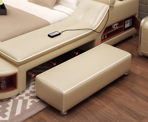 Bed Multifunction Safe Heating Lounge USB Sound Double Beds Function New