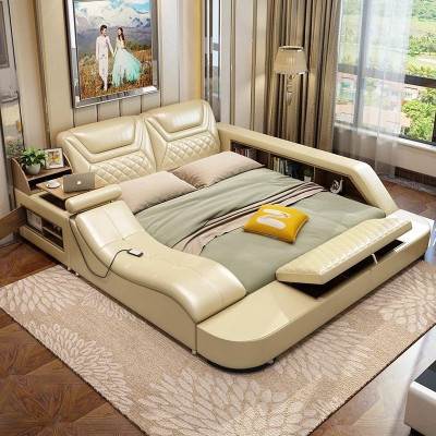 Bed Multifunctionele plankkast USB Dubbele bedden Laadstation 180x200