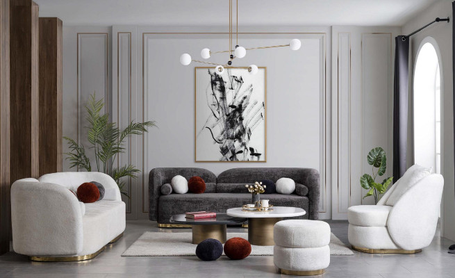 Comfortabele bank driezitter voor de woonkamer in moderne stijl nieuw model.