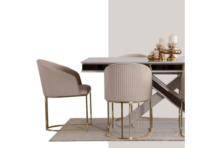 Luxe eettafel stoel armstoel meubels inrichting zitkussen stoelen