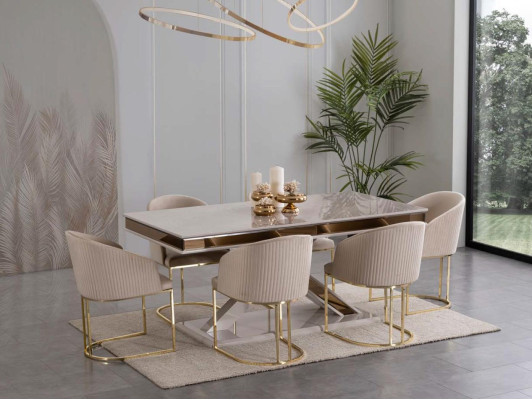 Eetkamer Set Eetgroep Roestvrij Stalen Stoelen 10x Stoel Eettafel Tafel 11-delig
