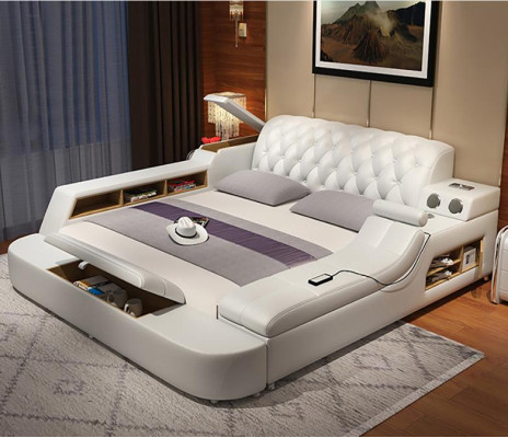 Ontwerp Multifunctioneel Bed XXL Grote Bedden Lederen Hotel Bekleding 150x200cm.