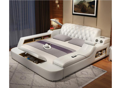 Ontwerp Multifunctioneel Bed XXL Grote Bedden Lederen Hotel Bekleding 150x200cm.