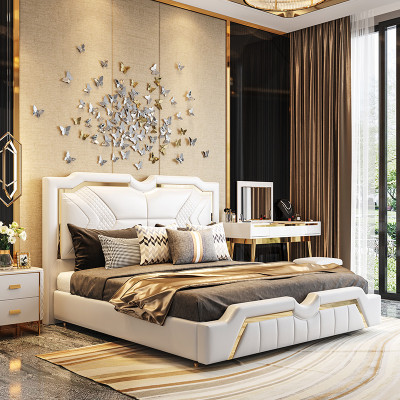 Ontwerp Bed Kussen Luxe Tweepersoons Hotelbedden Huwelijk 180x200cm Slaap