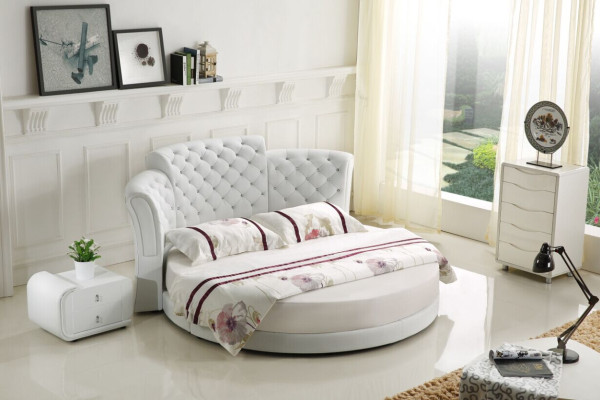 Chesterfield Rond Bed Meubels Gestoffeerde Bedden Slaapkamermeubels Lederen Bed Hotel