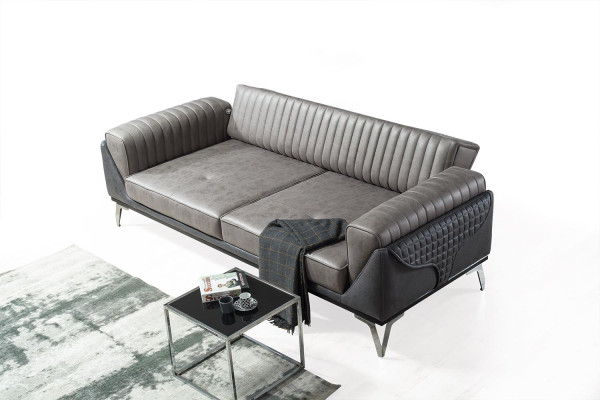 Bankstel set 3+1 zits woonkamer set bank fauteuil bank nieuw grijs