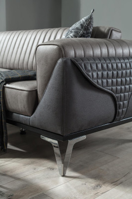 Bankstel set 3+1 zits woonkamer set bank fauteuil bank nieuw grijs