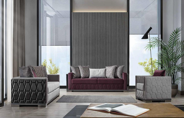 Moderne bank Banken Ontwerp Bank Driezitsbank Zit Burgundy bank 3-zitsbank