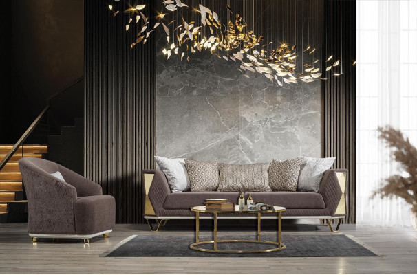 Garnituur bankstel 3+3+1-zits bank fauteuil banken Modern Bruin nieuw