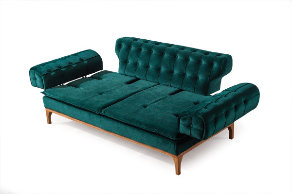 Luxe bank 3-zits banken zit stof ontwerp meubels stijl textiel nieuw groen
