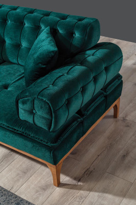 Luxe bank 3-zits banken zit stof ontwerp meubels stijl textiel nieuw groen