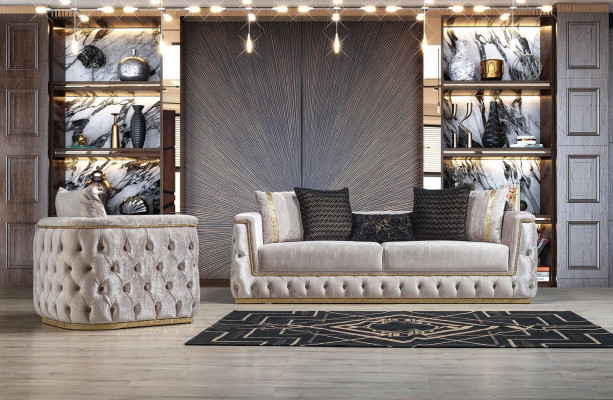 Fauteuil Zit Modern Design Woonkamer Bekleding Metaal met Textiel