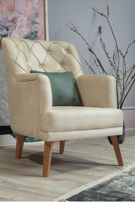 Woonkamer fauteuil meubels modern stof lounge textiel kunstleer beige Woonkamer fauteuil meubels modern stof lounge textiel kunstleer beige