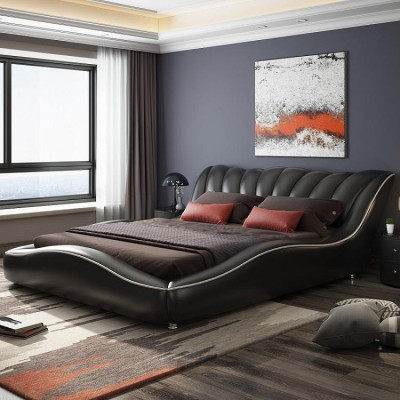 Luxe tweepersoons slaapkamer met houten textielbedden 180x200 bed klassiek