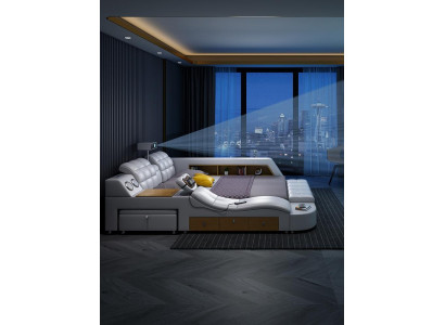 Bed multifunctionele bedden tv beamer USB LED massage functie hotel luxe