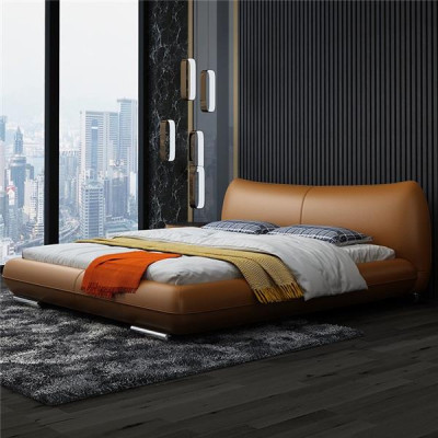 Bedden Textiel Leer Hotel Luxe Fluweel Bekledingsstof Designer Bed Slaapkamer