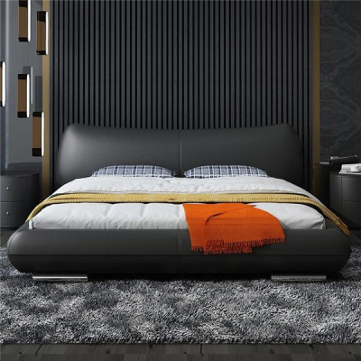 Bedden Textiel Leer Hotel Luxe Fluweel Bekledingsstof Designer Bed Slaapkamer