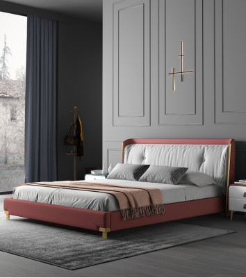 Tweepersoonsbed Bedden Ontwerp Gestoffeerd Slaapkamer 180x200cm Modern Hout