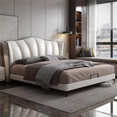Bedtextiel Hotel Luxe Bekleding Lederen Stoel Italië Designer Bed Slaapkamer