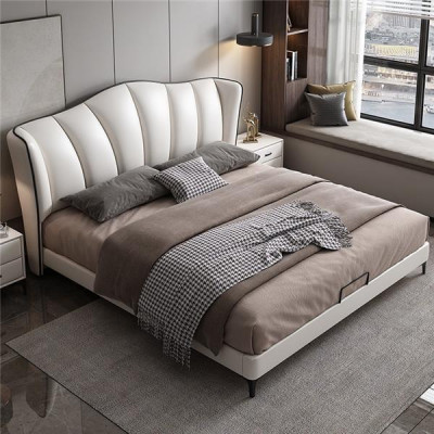 Bedtextiel Hotel Luxe Bekleding Lederen Stoel Italië Designer Bed Slaapkamer
